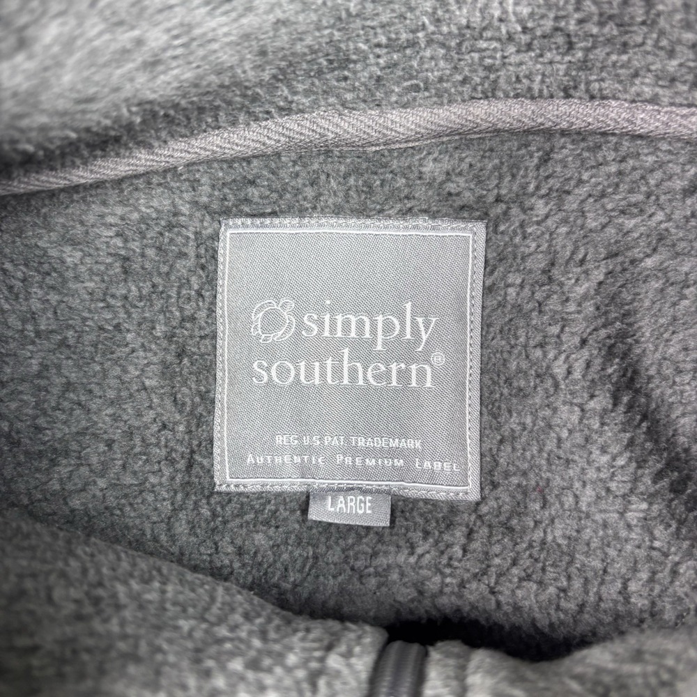 Simply Southern Sweater Vest Men's Large Gray Preppy Fleece Lined Golf Pockets - Picture 3 of 6